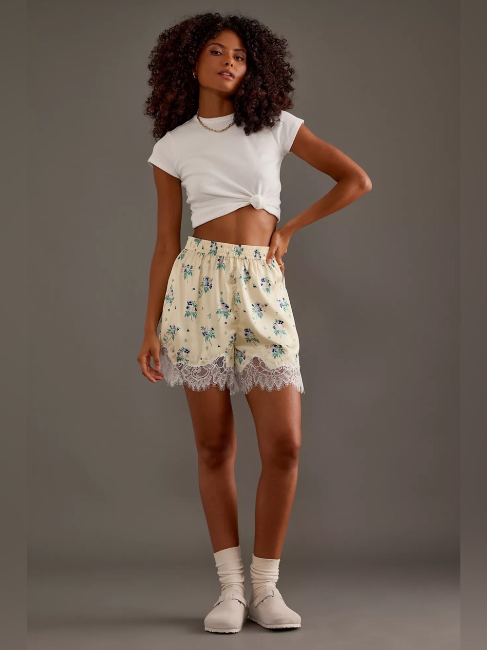 New! By Anthropologie Lace-Trim Shorts Floral Print 57097